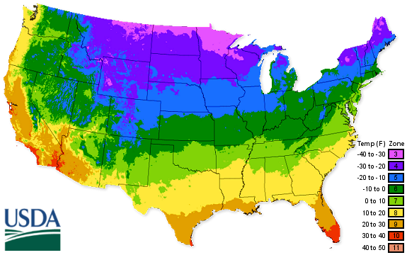 USDA Plant Hardiness Zone Map Chestnut Hill Nursery